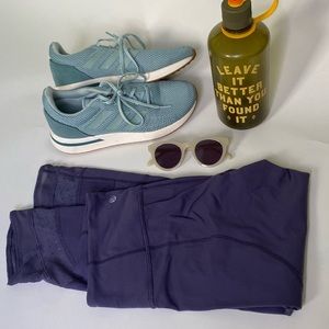 Lululemon Cropped Leggings with Polkadot Mesh Detailing